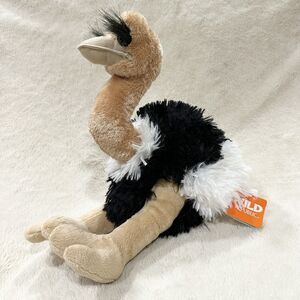 Wild Republic Ostrich 12” Plush Stuffed Animal Realistic Zoo Black White Tags